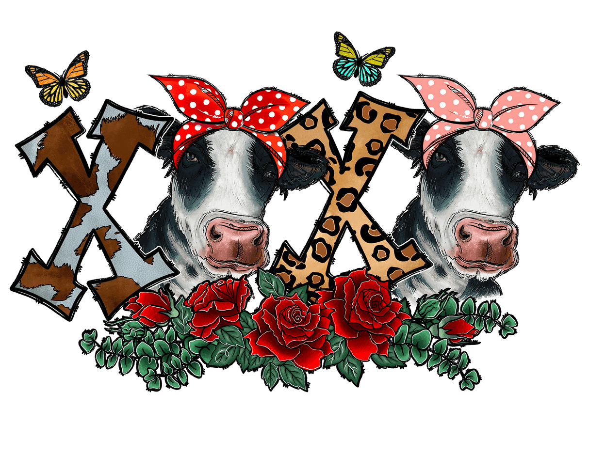 "XOXO Cow" DTF TRANSFER