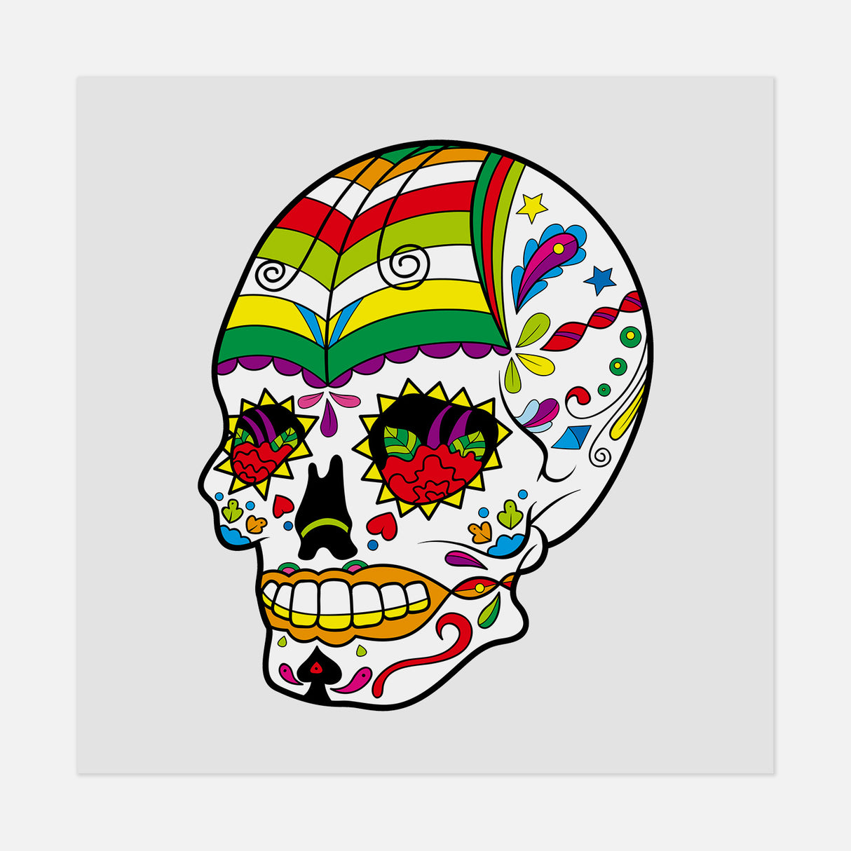 Dia De Los Muertos Skull 10 DTF Transfer