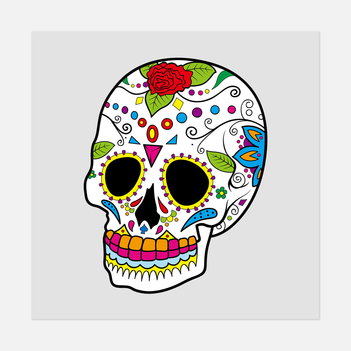 Dia De Los Muertos Skull 12 DTF Transfer