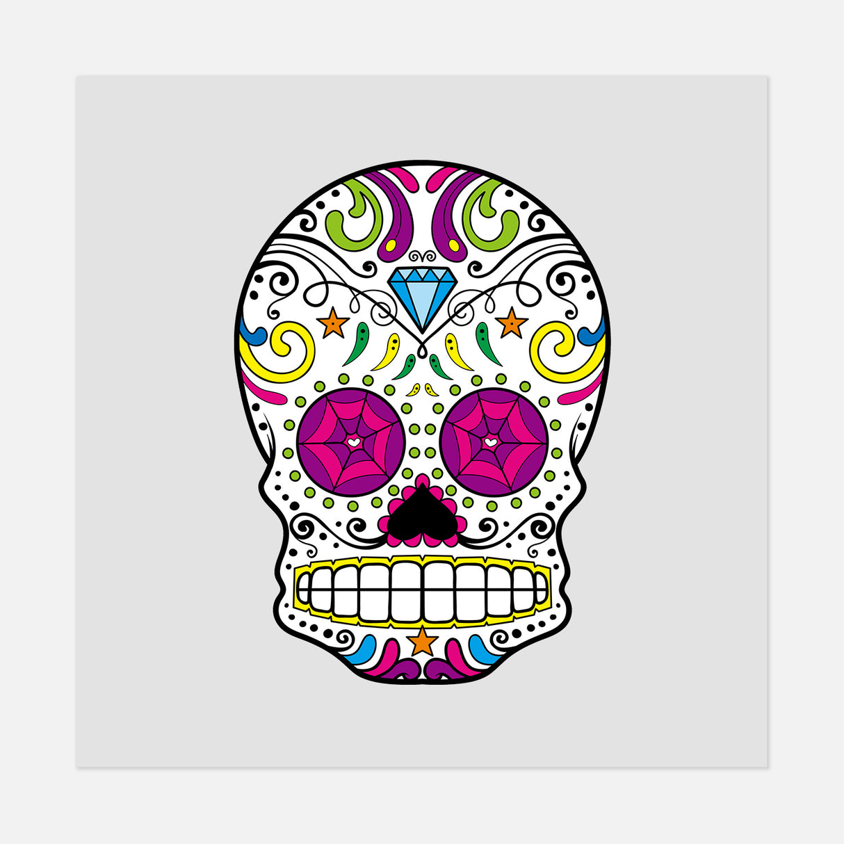 Dia De Los Muertos Skull 18 DTF Transfer