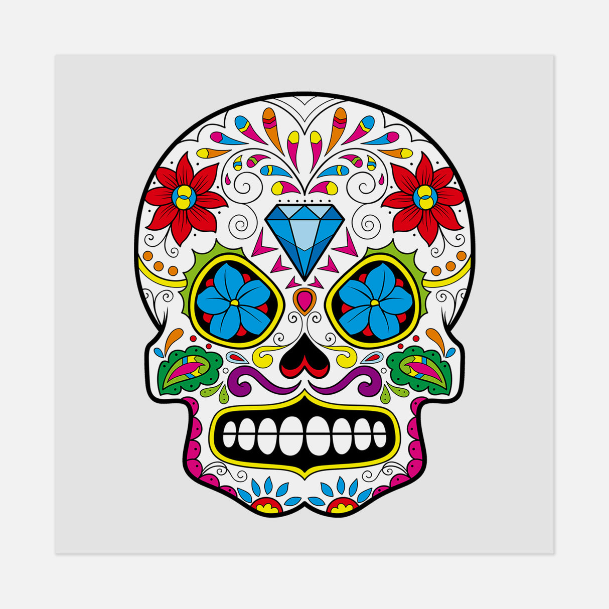Dia De Los Muertos Skull 20 DTF Transfer