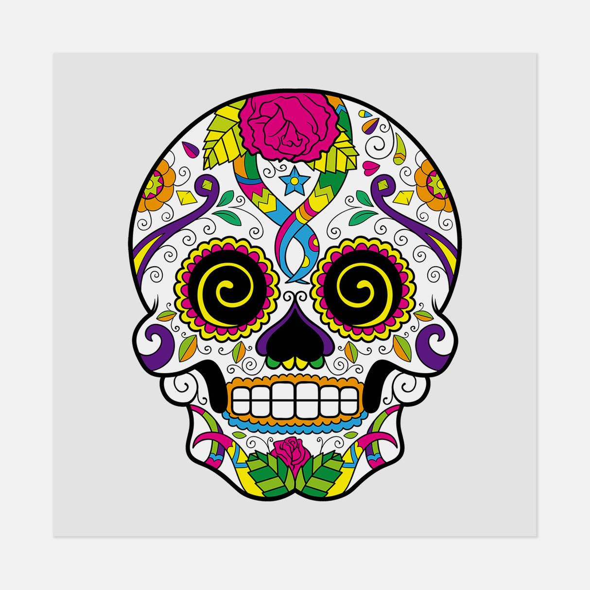 Dia De Los Muertos Skull 21 DTF Transfer