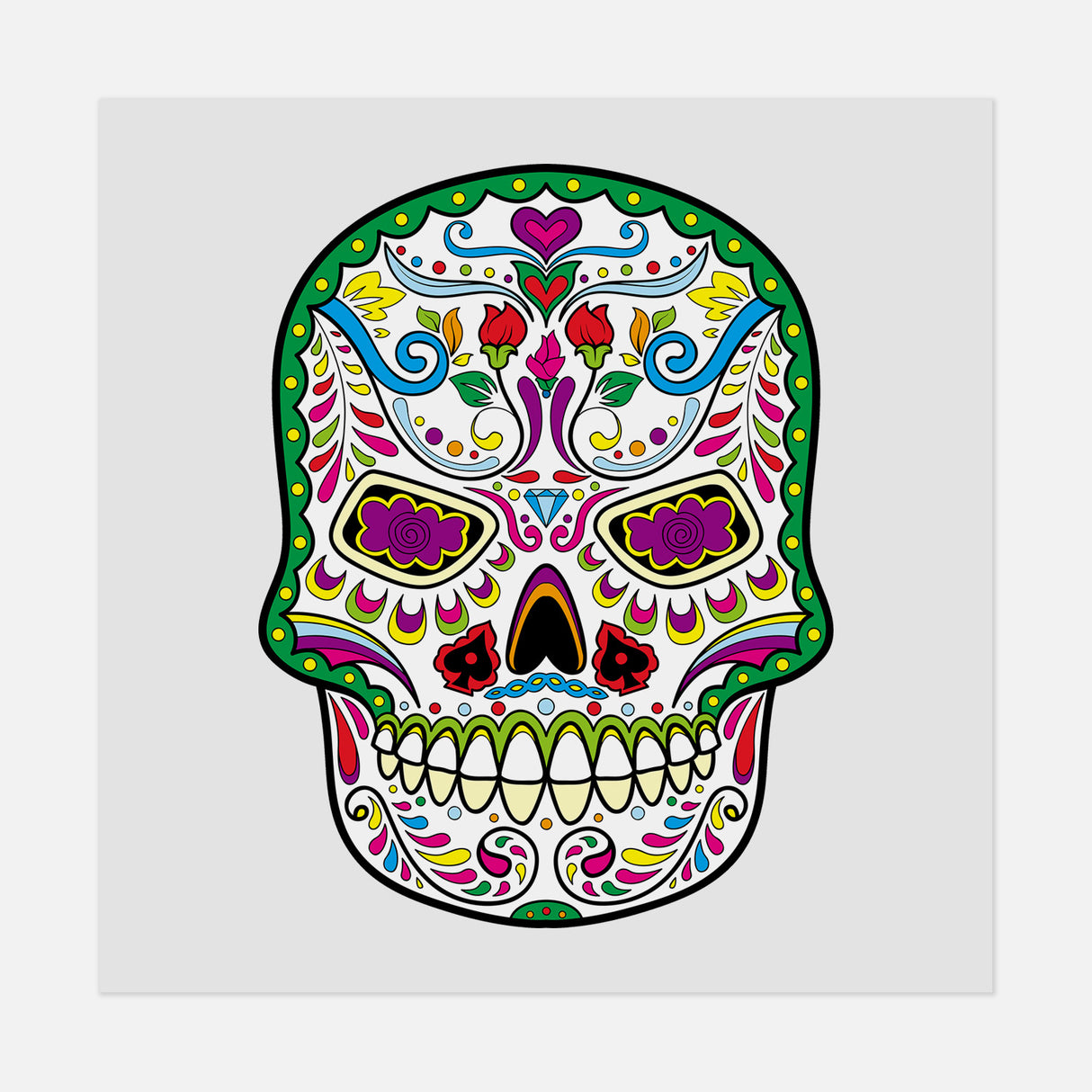 Dia De Los Muertos Skull 26 DTF Transfer