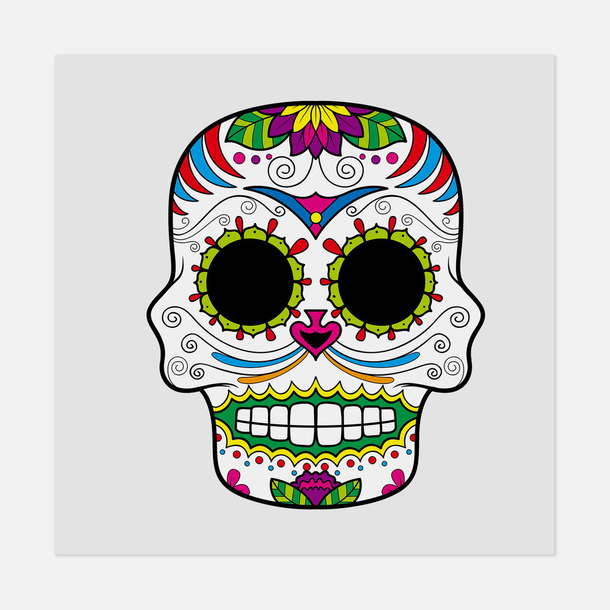 Dia De Los Muertos Skull 3 DTF Transfer