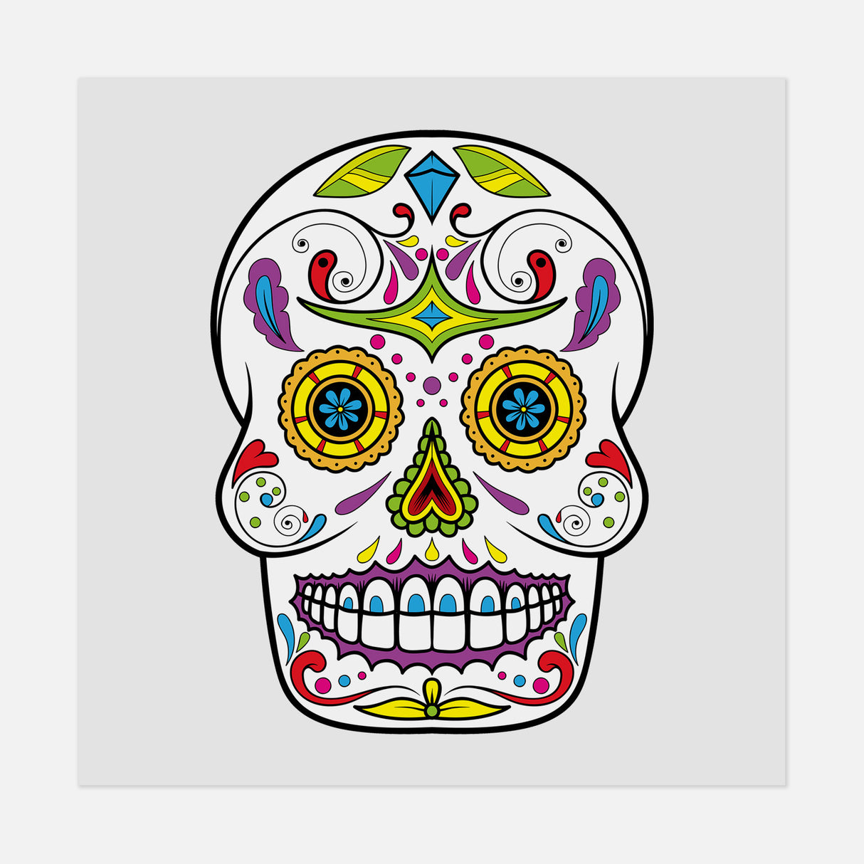 Dia De Los Muertos Skull 30 DTF Transfer