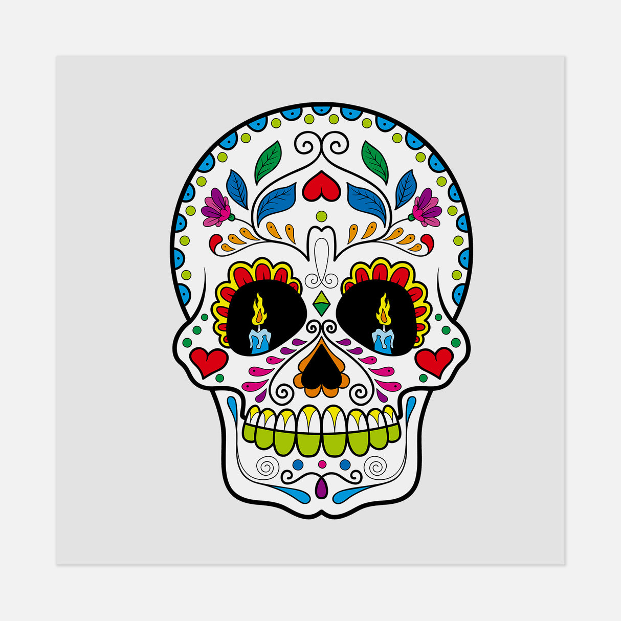 Dia De Los Muertos Skull 4 DTF Transfer