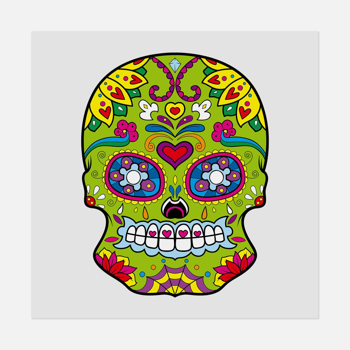 Dia De Los Muertos Skull 47 DTF Transfer