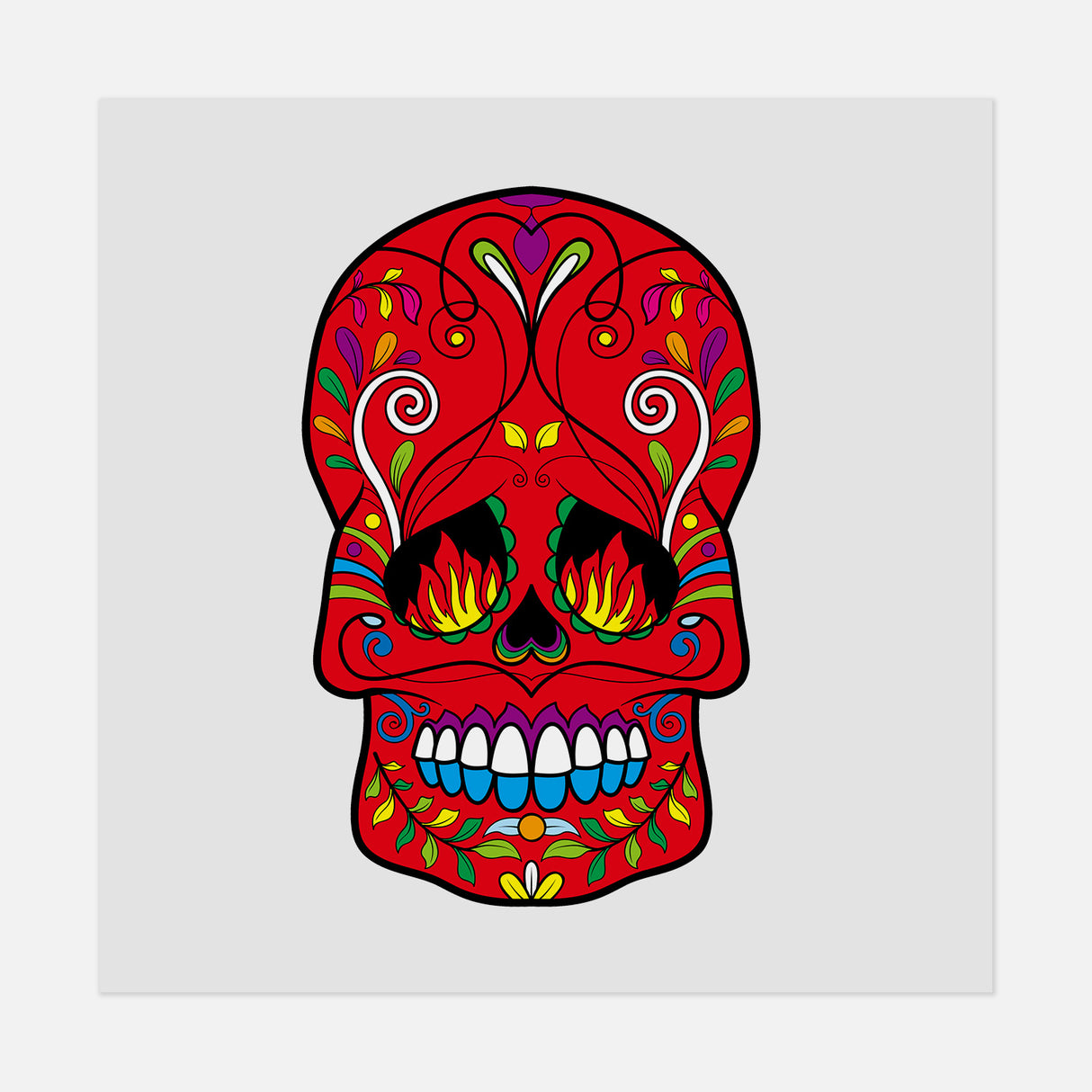 Dia De Los Muertos Skull 5 DTF Transfer