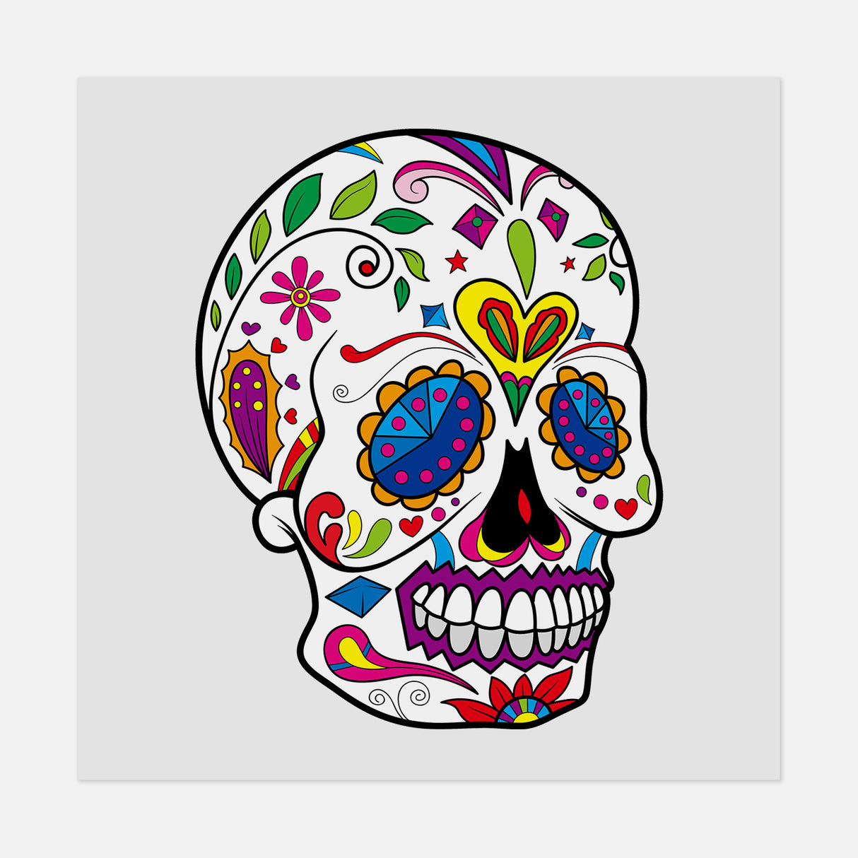 Dia De Los Muertos Skull 52 DTF Transfer