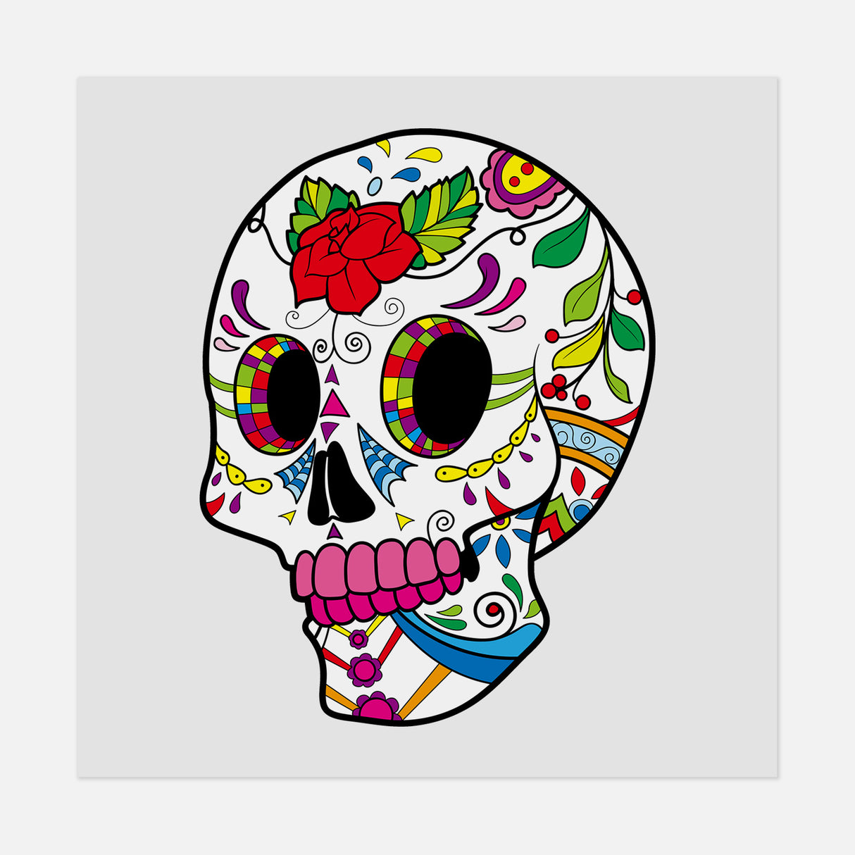 Dia De Los Muertos Skull 53 DTF Transfer