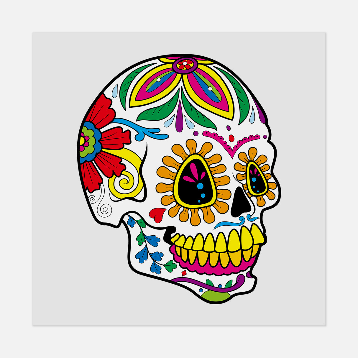 Dia De Los Muertos Skull 54 DTF Transfer