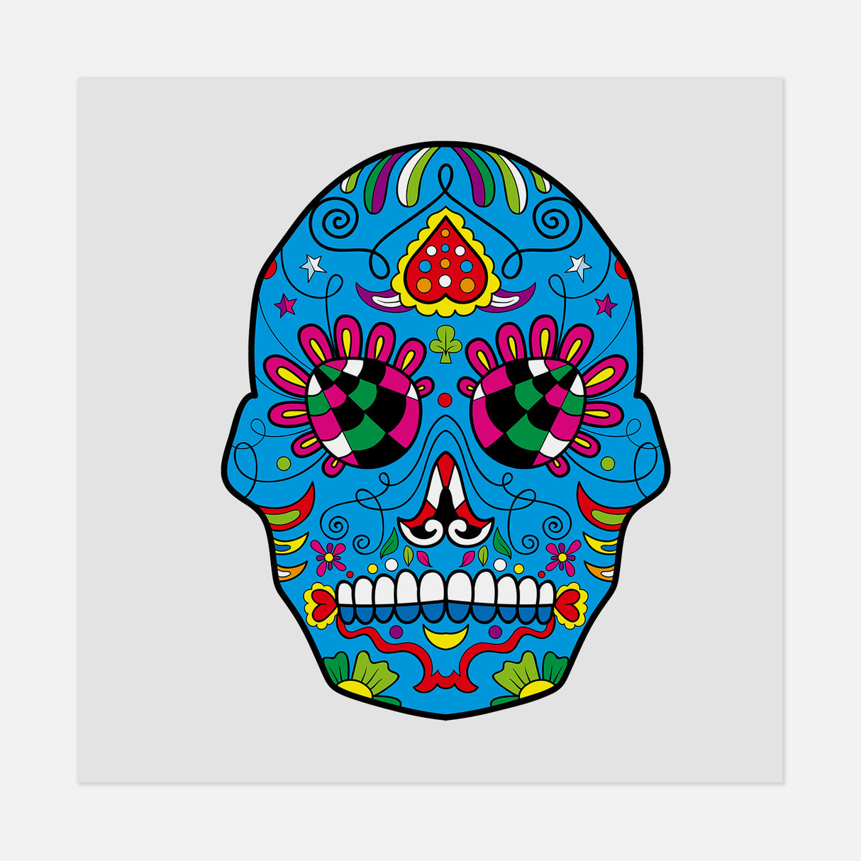 Dia De Los Muertos Skull 6 DTF Transfer