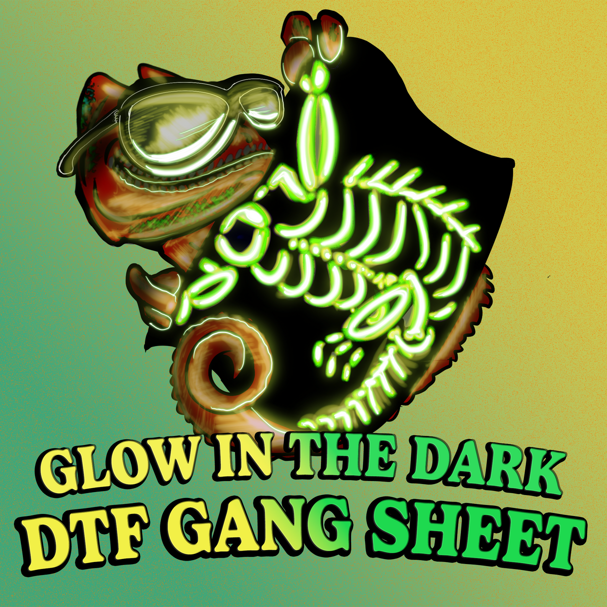 Glow In The Dark DTF By Gang Sheet