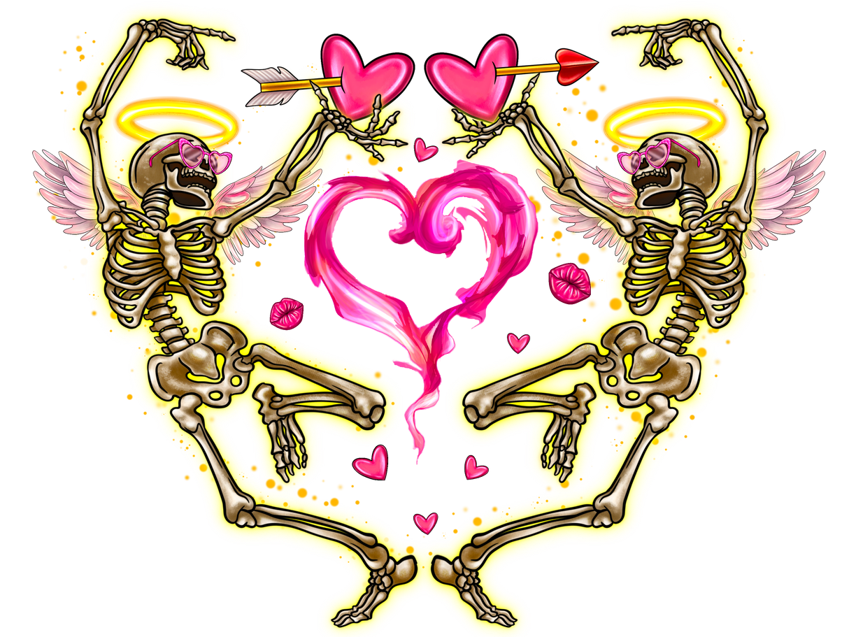 "Heart Skeleton Valentine" DTF TRANSFER