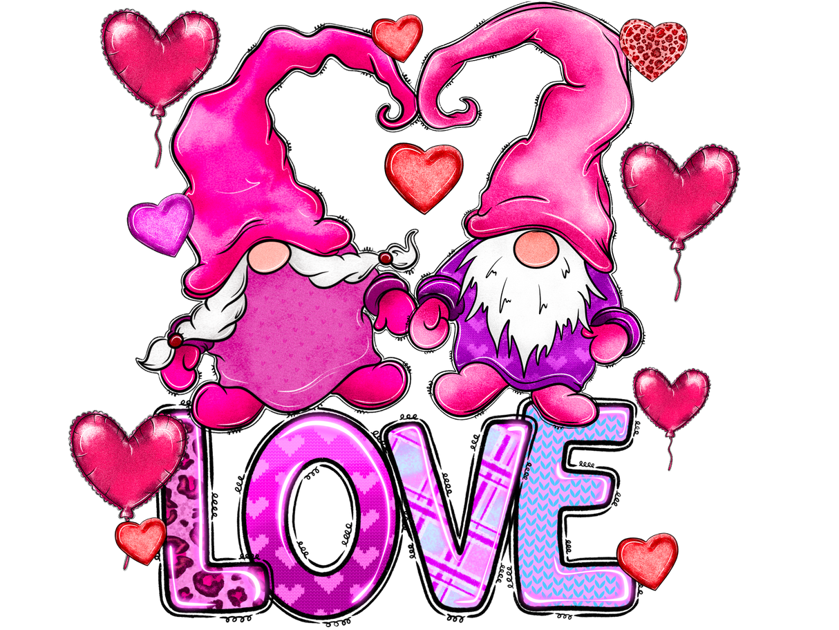 "Love Valentine Gnome" DTF TRANSFER