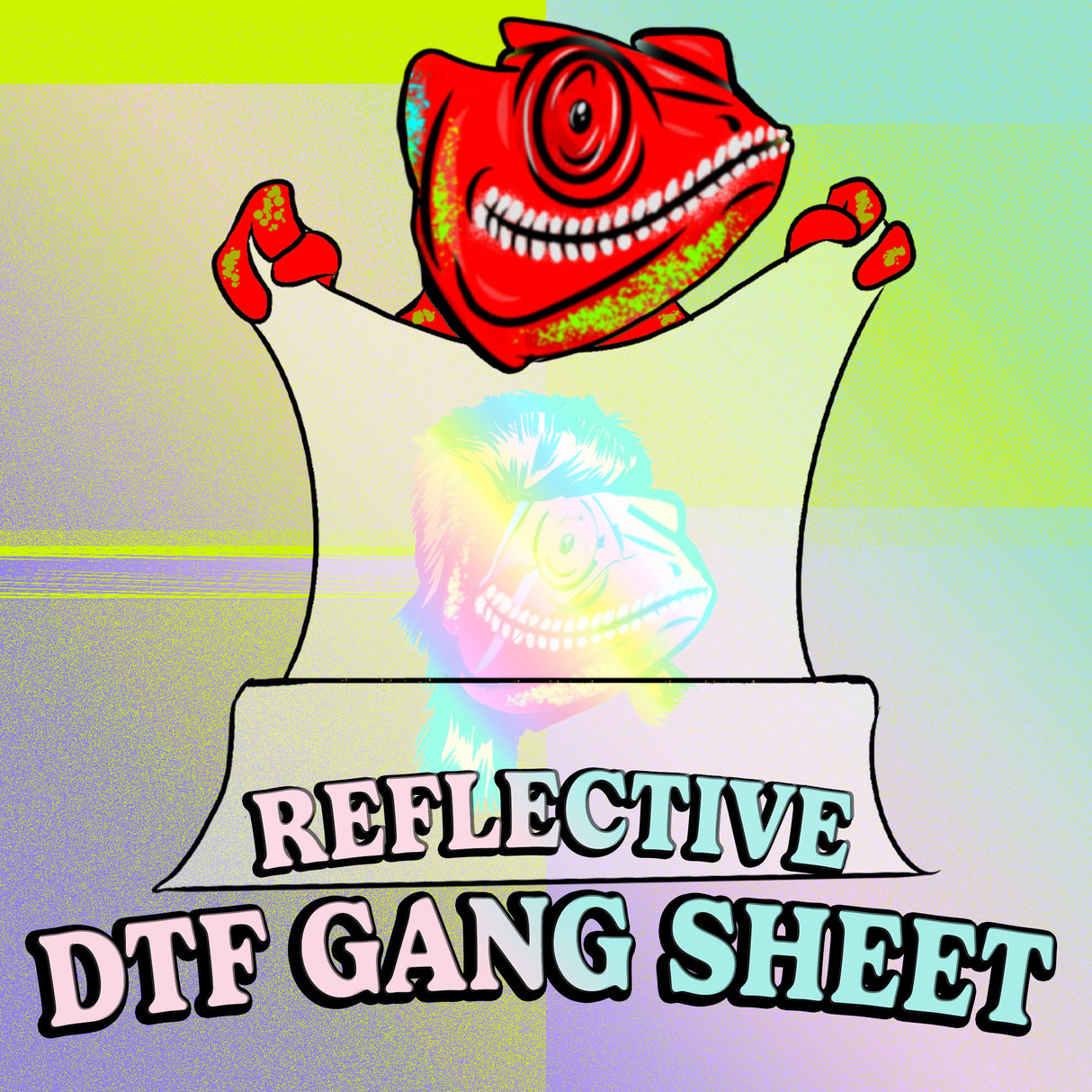 Rainbow Reflective DTF By Gang Sheet
