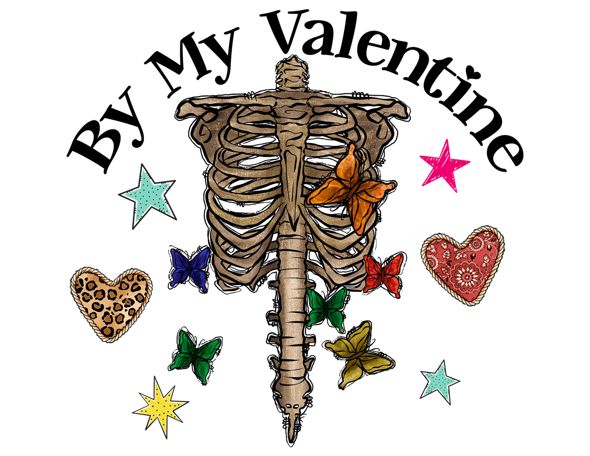 "By My Valentine" DTF TRANSFER