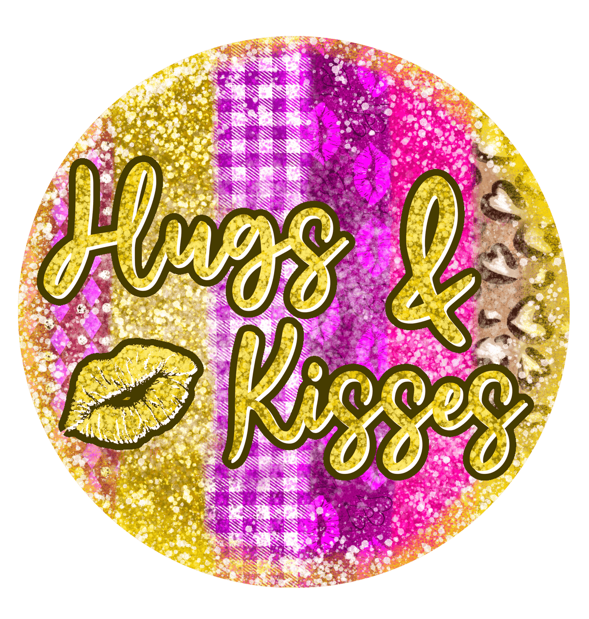 "Hugs & Kisses Gold" DTF TRANSFER