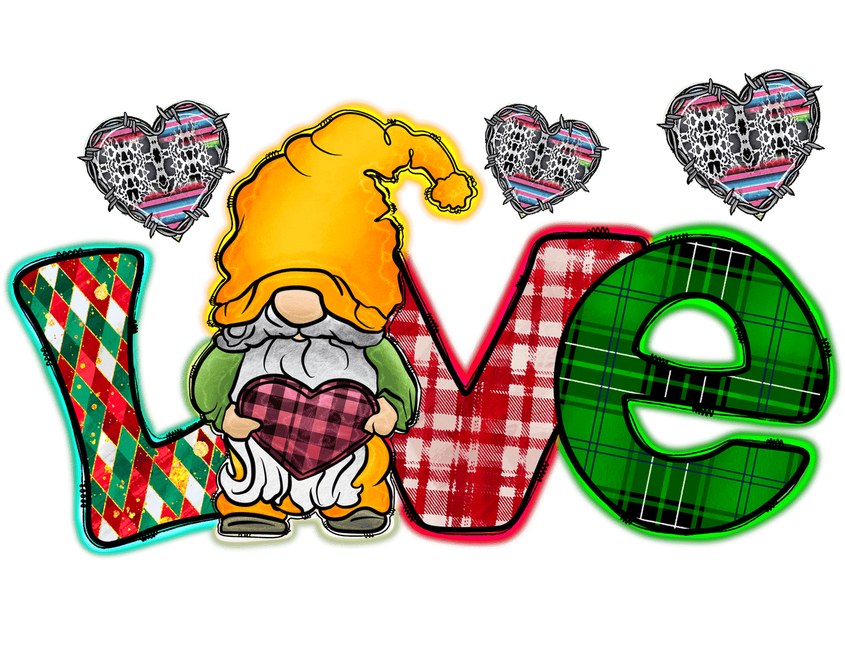 "L O V E Gnome" DTF TRANSFER