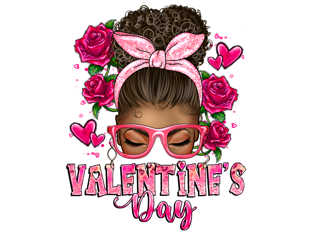 "Messy Bun Valentines Day" DTF TRANSFER