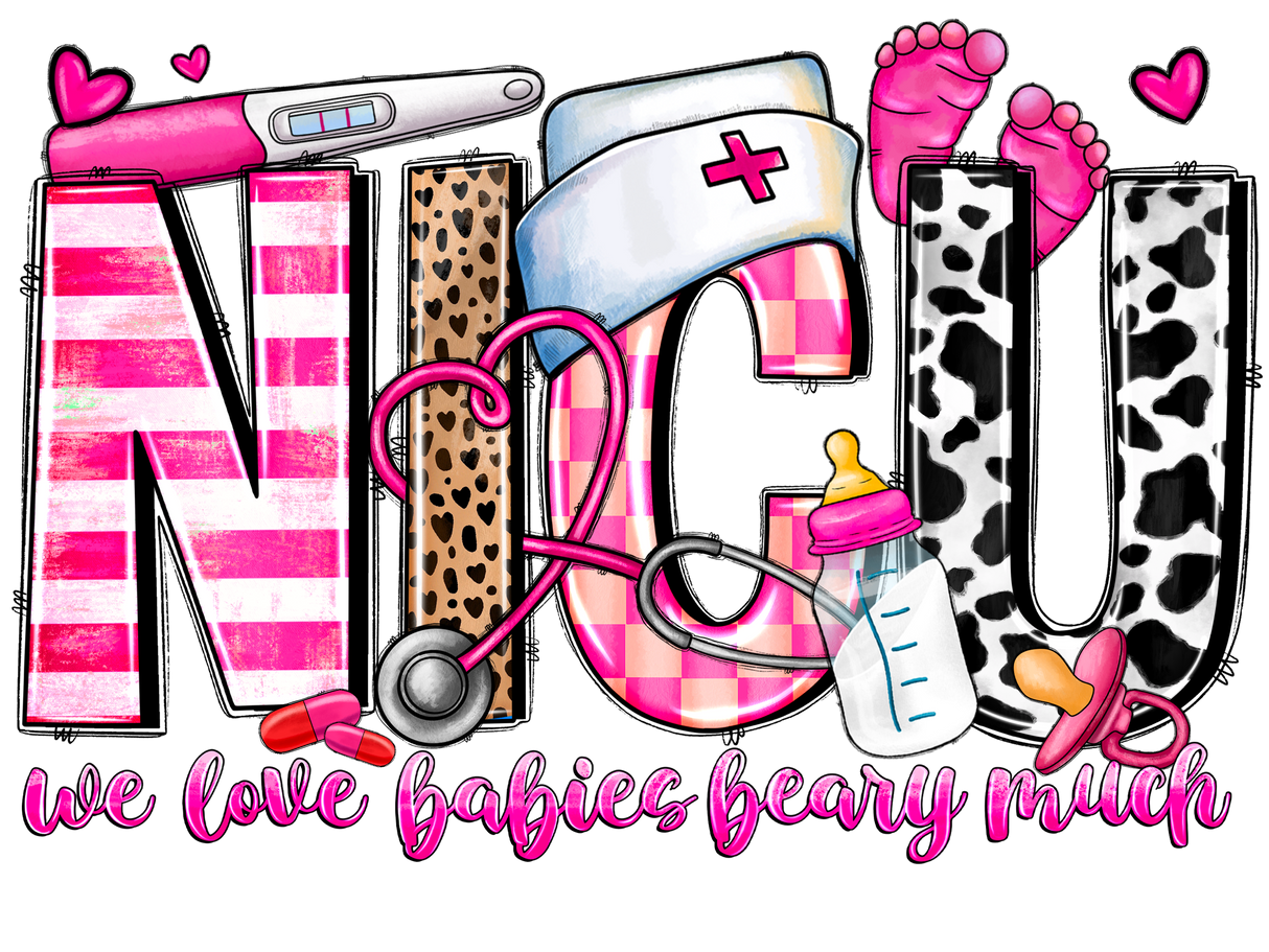 "Nicu We Love Babies Beary Much" DTF TRANSFER