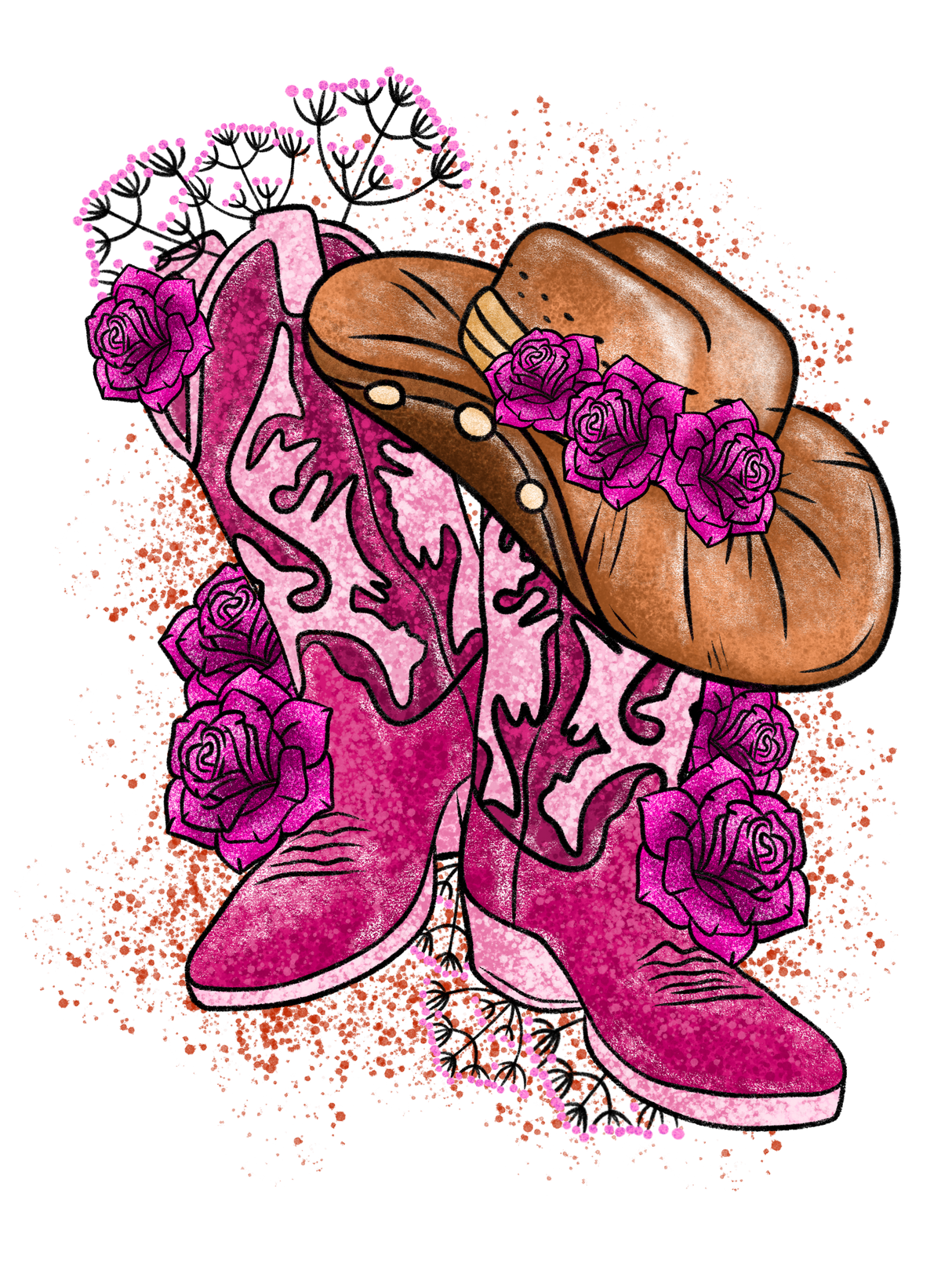 "Pink Boots" DTF TRANSFER