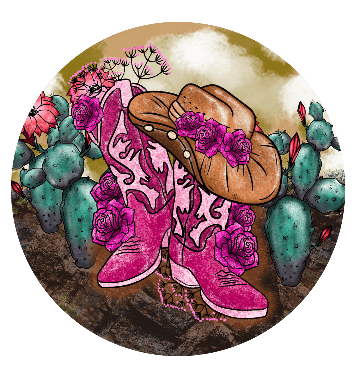 "Pink Boots" DTF TRANSFER