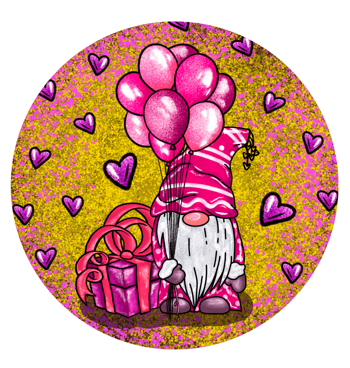 "Pink Gnome Ballon" DTF TRANSFER