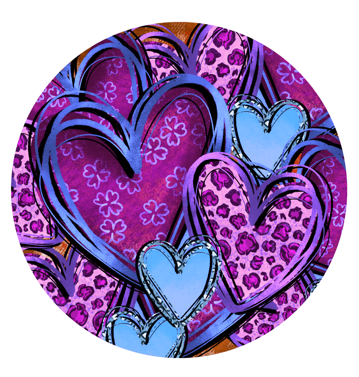 "Purple Hearts" DTF TRANSFER