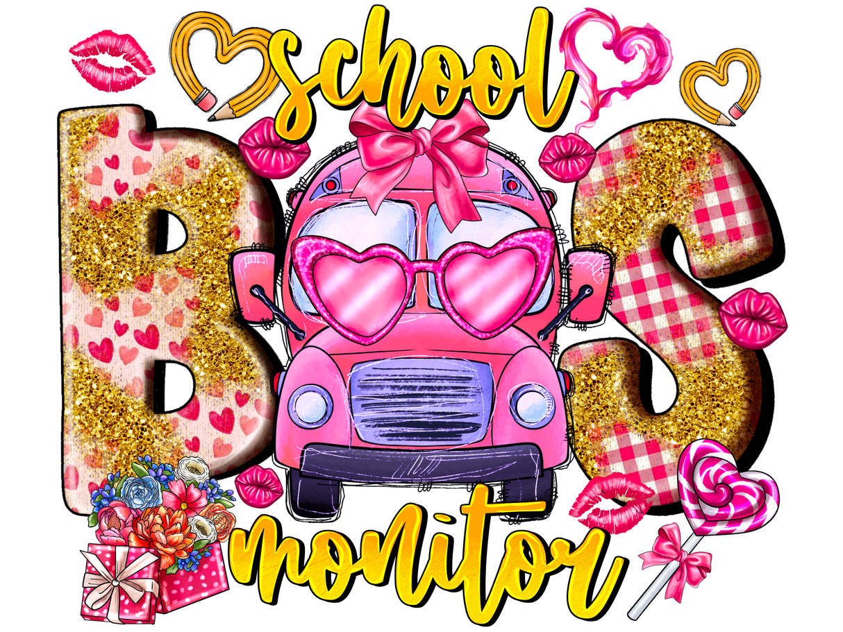 "School Bus Monitor" DTF TRANSFER