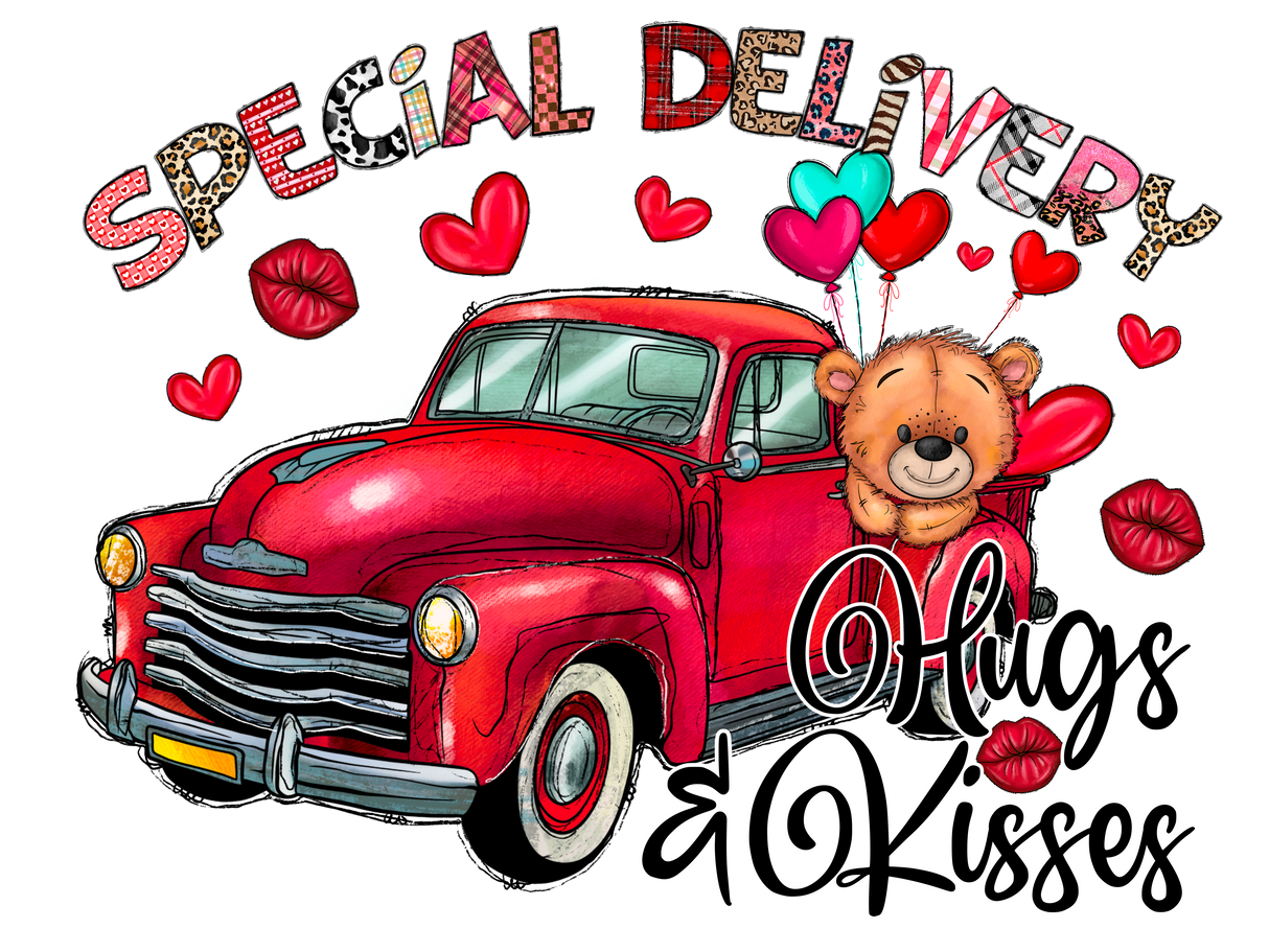 "Special Delivery Hugs & Kisses" DTF TRANSFER