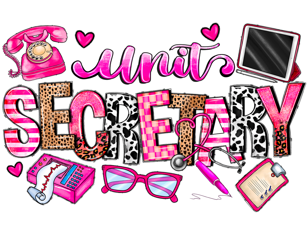 "Unit Secretary" DTF TRANSFER