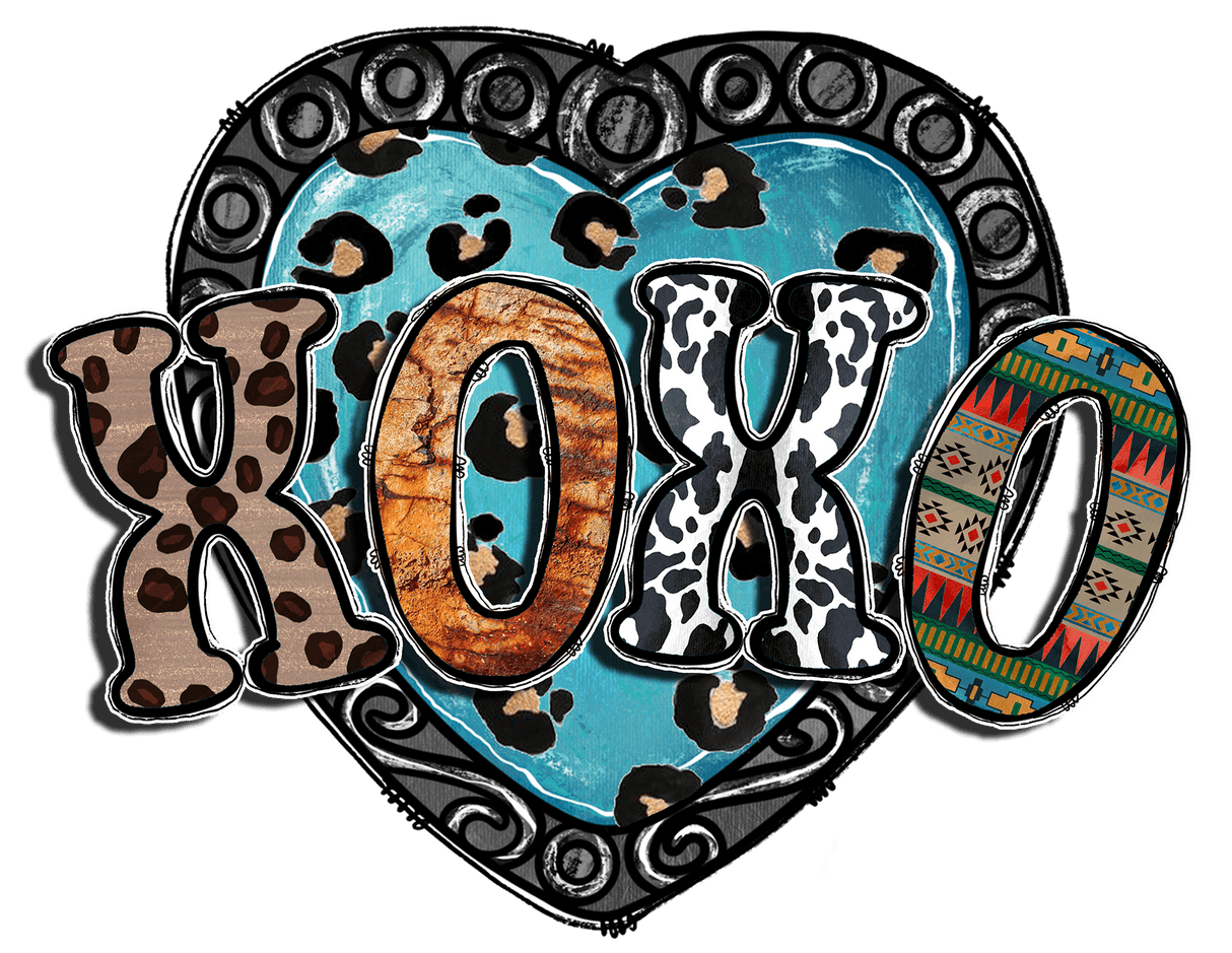 "XOXO Love Black" DTF TRANSFER