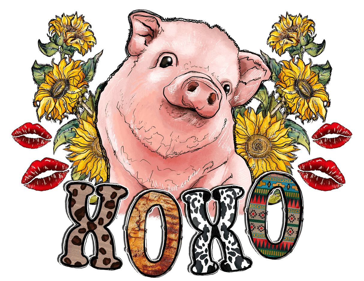 "XOXO Pig" DTF TRANSFER