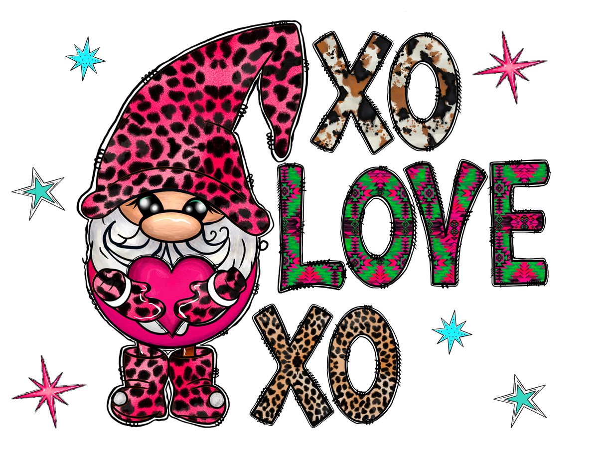 "XoXo Love Gnome" DTF TRANSFER