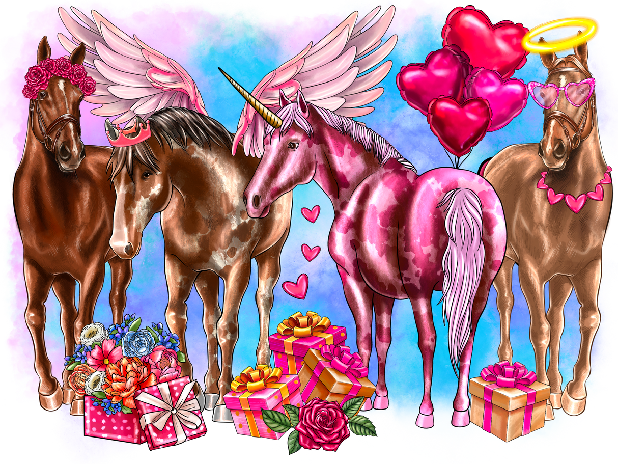 "Valentines Day Horse" DTF TRANSFER