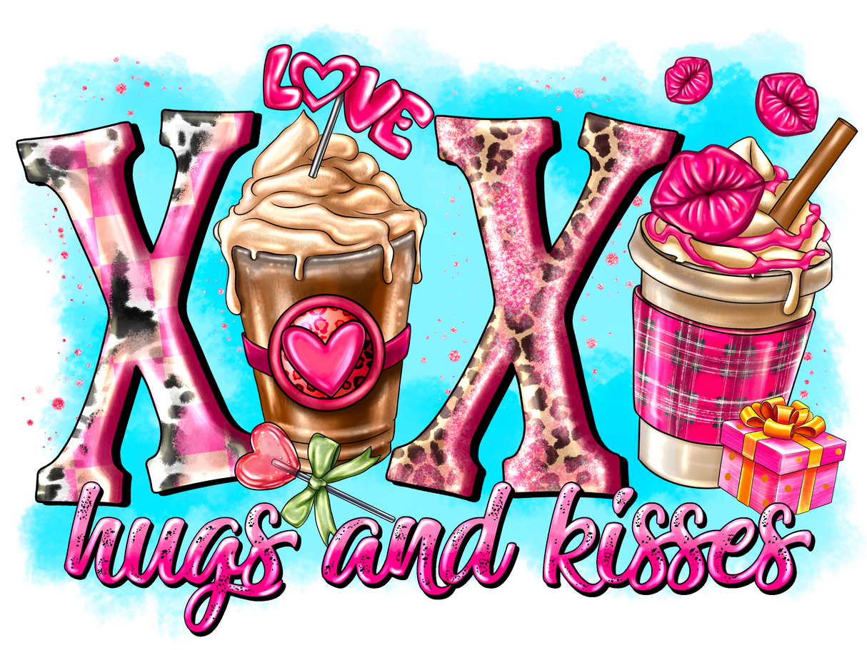 "XOXO Hugs and Kisses" DTF TRANSFER