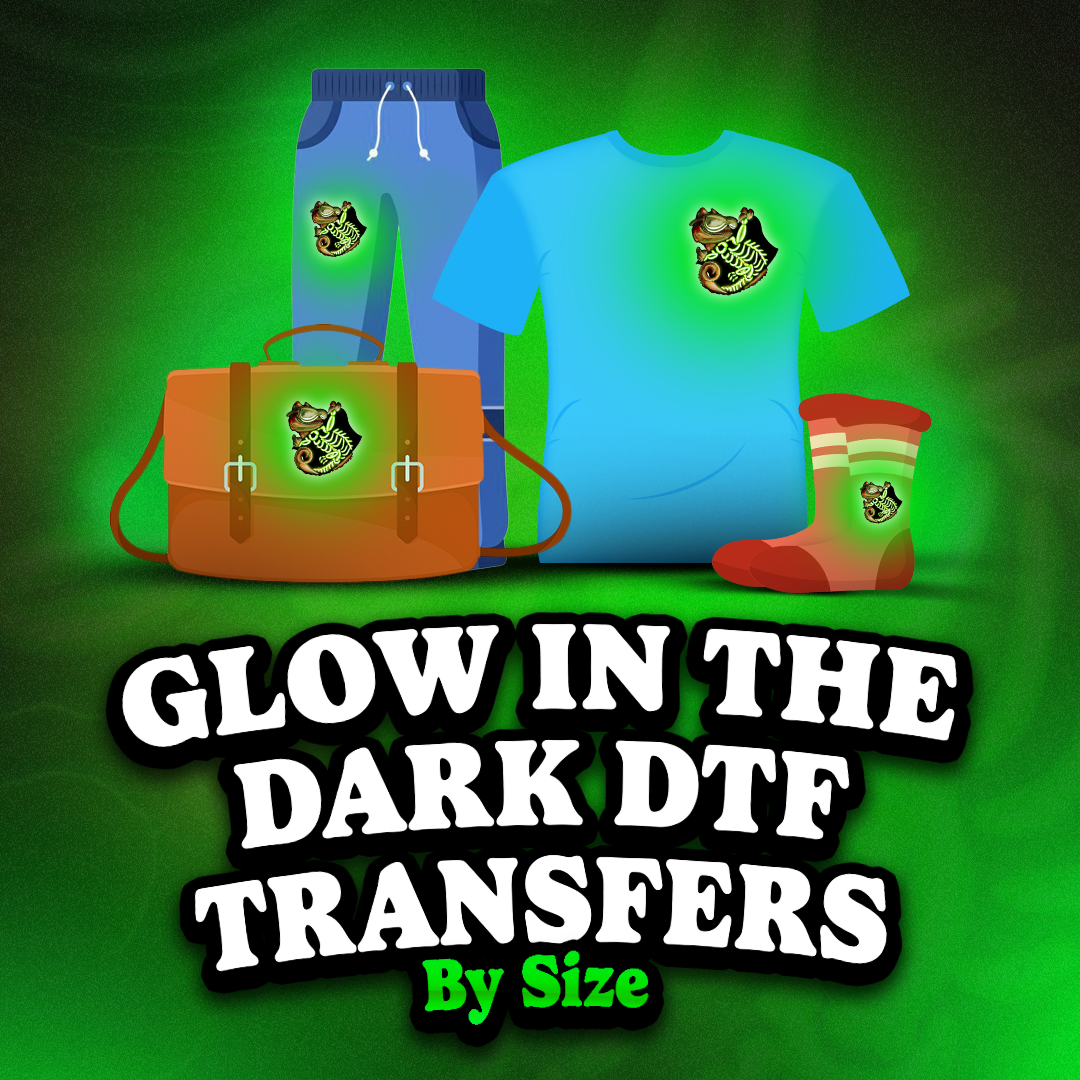 Custom Glow in the Dark DTF Transfer By Size