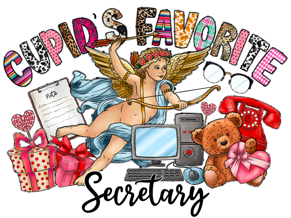 "Cupids Favorite Secretary" DTF TRANSFER