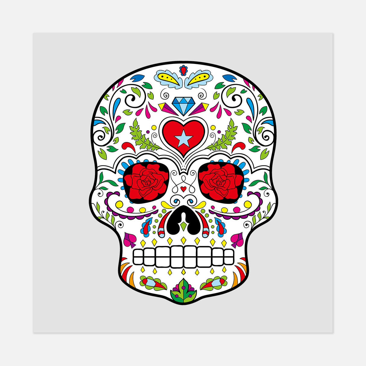 Dia De Los Muertos Skull 17 DTF Transfer