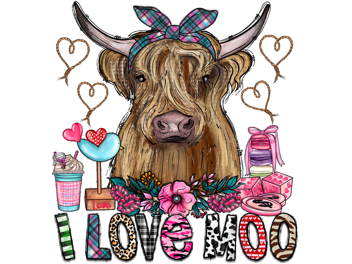 "I Love Moo" DTF TRANSFER