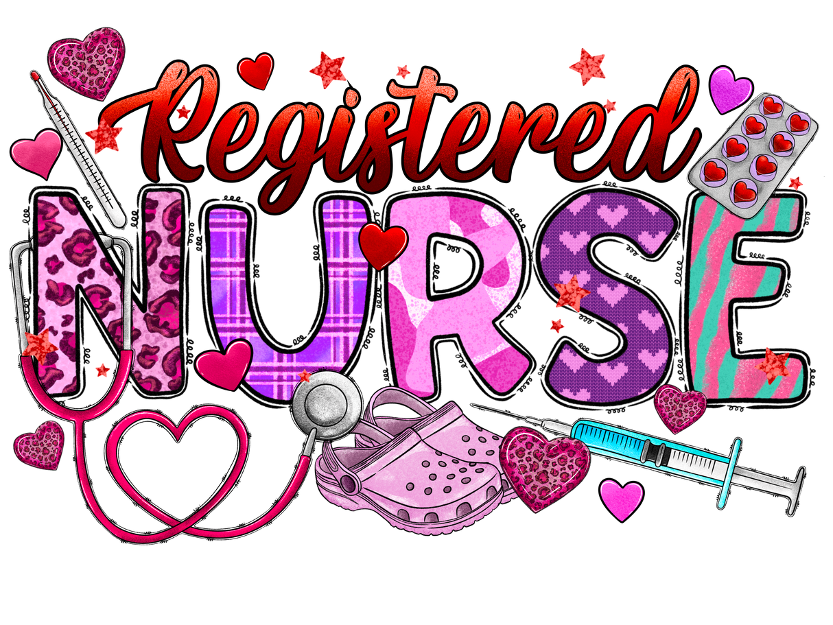 "Registered Nurse Valentine" DTF TRANSFER