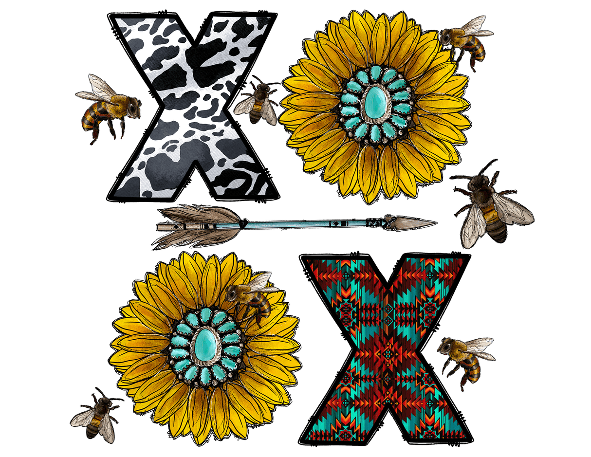 "XOXO Sun Flower" DTF TRANSFER