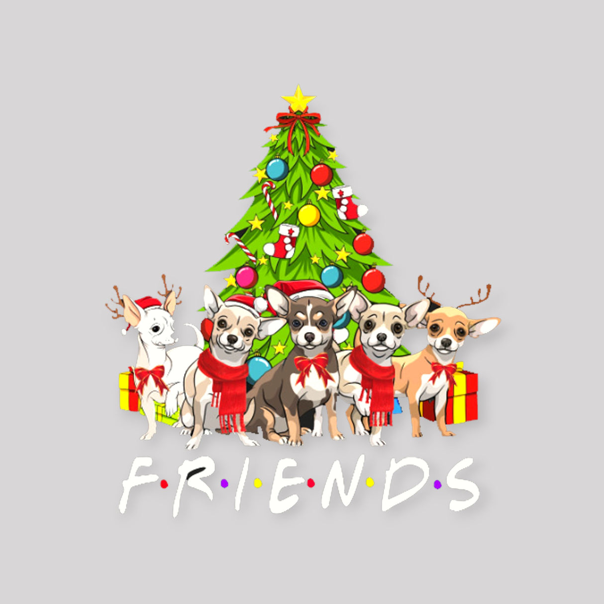 "Chihuahua Friends Christmas" DTF Transfer